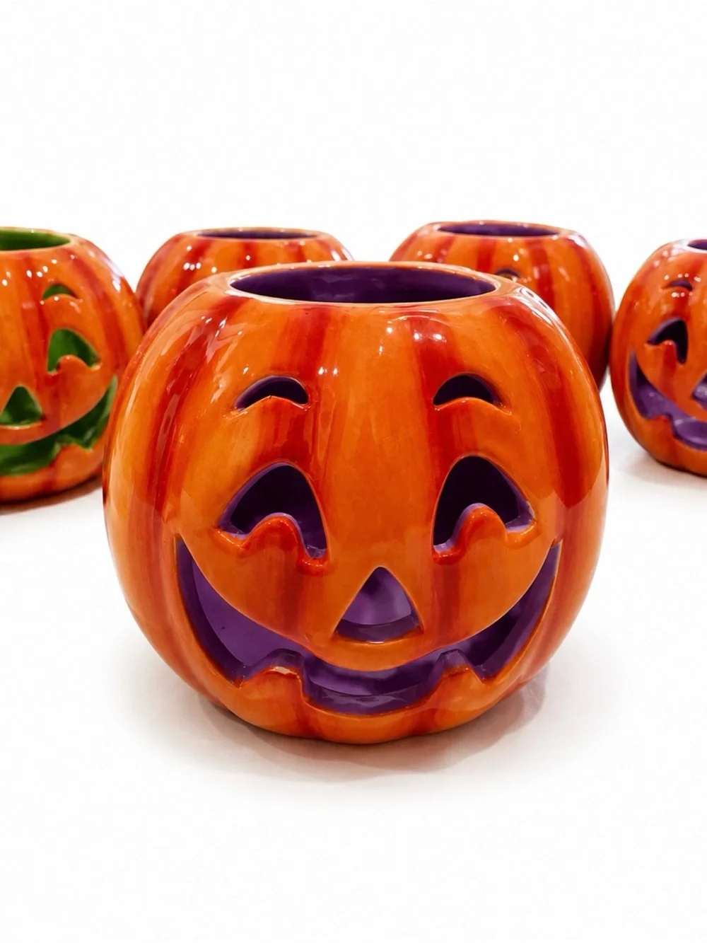 Halloween Alley CVS 2007 Pumpkin Tea Light Holders Set of 6